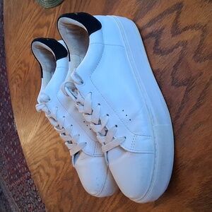 Kurt Gieger White Leather Lace Up Sneakers Size 38.5